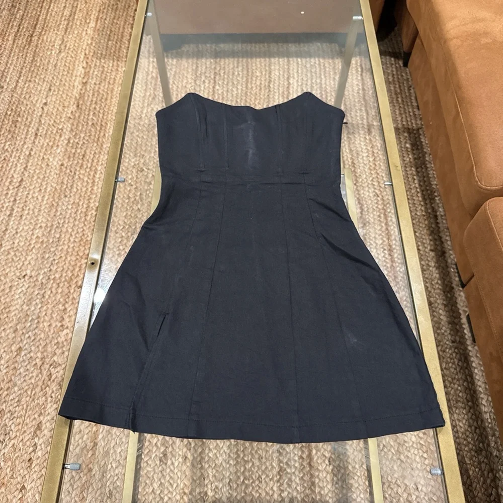 White Fox Boutique Strapless Black Mini Dress | Size S - Picture 2 of 8